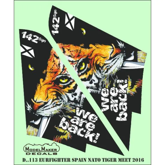 ModelMaker 1/72 D72113 SpanishTyphoons - NATO Tiger Meet 2016 Aircraft Decal