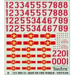 ModelMaker 1/72 D72123 MiG-21 Around The World - Vietnam Aircraft Decal