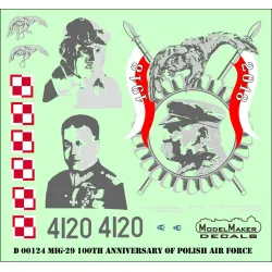 ModelMaker 1/72 D72124 MiG-29 100th Anniversary Polish Air Force Aircraft Decal