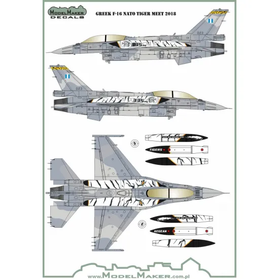 ModelMaker 1/72 D72126 Greek F-16 NATO Tiger Meet 2018 Aircraft Decal