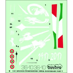 ModelMaker 1/72 D72141 Apennine Eurofighters Part I Aircraft Decal