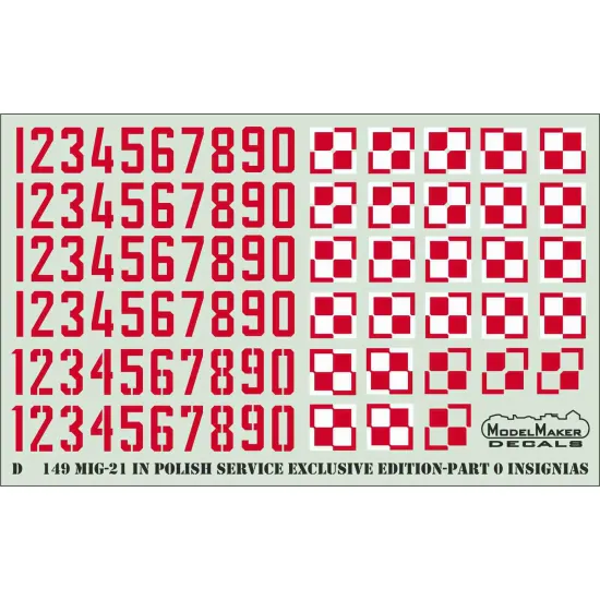 ModelMaker 1/72 D72149 MiG-21 in Polish service exclusive part 0 Insignia Decal