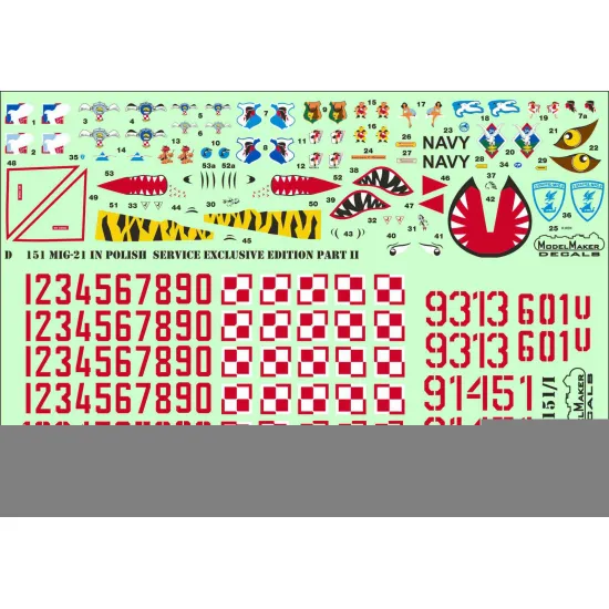 ModelMaker 1/72 D72151 MiG-21 in Polish service exclusive edition part II Decal