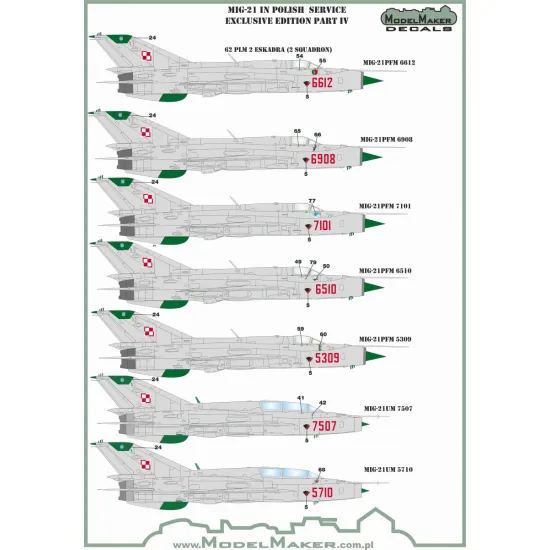ModelMaker 1/72 D72153 MiG-21 in Polish service exclusive edition part IV Decal