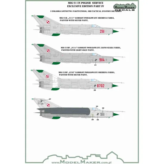 ModelMaker 1/72 D72153 MiG-21 in Polish service exclusive edition part IV Decal