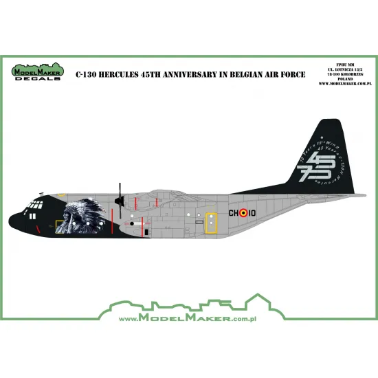 ModelMaker 1/72 D72156 C-130 Hercules 45th Anniversary Belgian Air Force Decal