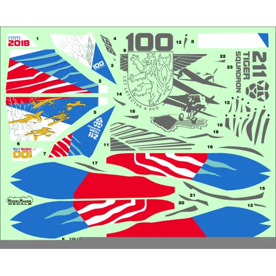 ModelMaker 1/72 D72159 Czech Gripen 100 Years of Aviation / NTM 2018 Decal