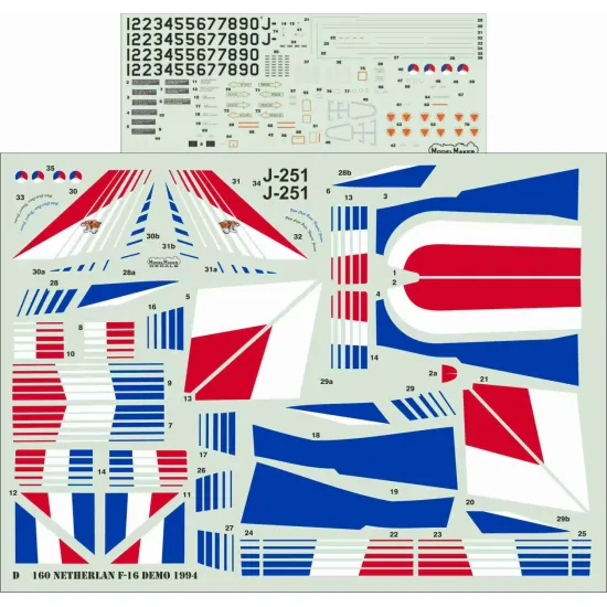 ModelMaker 1/72 D72160 Dutch F-16 Demo 1994 Aircraft Decal
