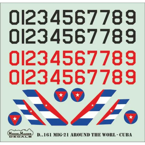 ModelMaker 1/72 D72161 MiG-21 Around the World Aircraft Decal