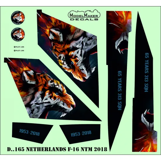 ModelMaker 1/72 D72165 Netherlands F-16 NTM 2018 Aircraft Decal