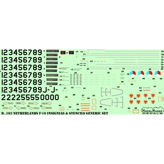 ModelMaker 1/72 D72165 Netherlands F-16 NTM 2018 Aircraft Decal