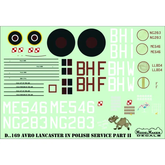ModelMaker 1/72 D72169 Avro Lancaster in Polish service part II Aircraft Decal