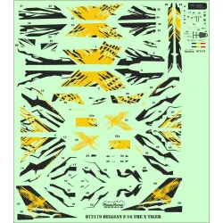 ModelMaker 1/72 D72179 Belgian F-16 THE X TIGER Aircraft Decal