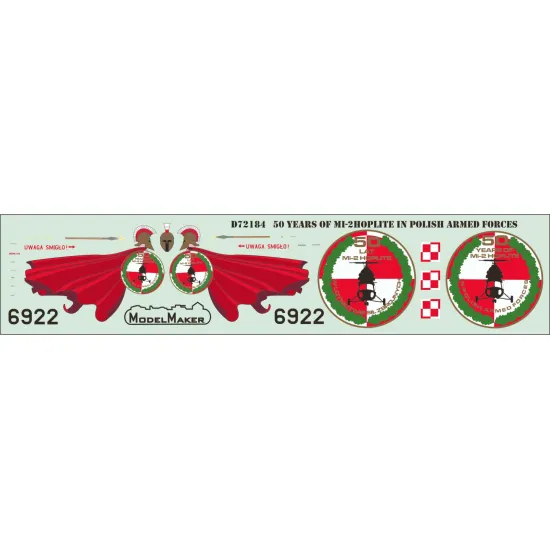ModelMaker 1/72 D72184 50 Years of Mi-2 in Polish Armed Forces Aircraft Decal