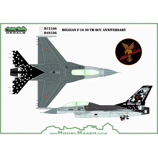 ModelMaker 1/72 D72186 Belgian F-16 30th OCU anniversary Aircraft Decal