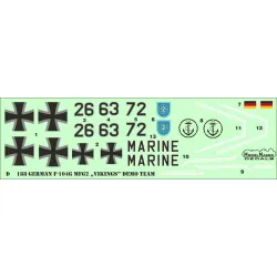ModelMaker 1/72 D72188 German F-104G MFG2 „Vikings” DEMO TEAM Aircraft Decal