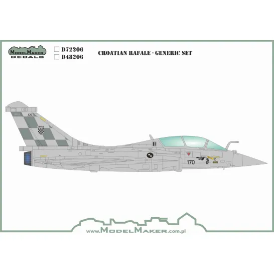 ModelMaker 1/72 D72206 Croatian Rafale - Generic set Aircraft Decal