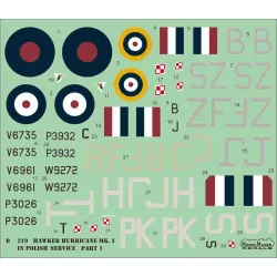 ModelMaker 1/72 D72219 Hawker Hurricane Mk.I in Polish service part 1 Decal