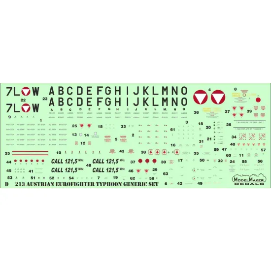 ModelMaker 1/72 D72231 Austrian Eurofighter Typhoon Combat Display 2024 Decal