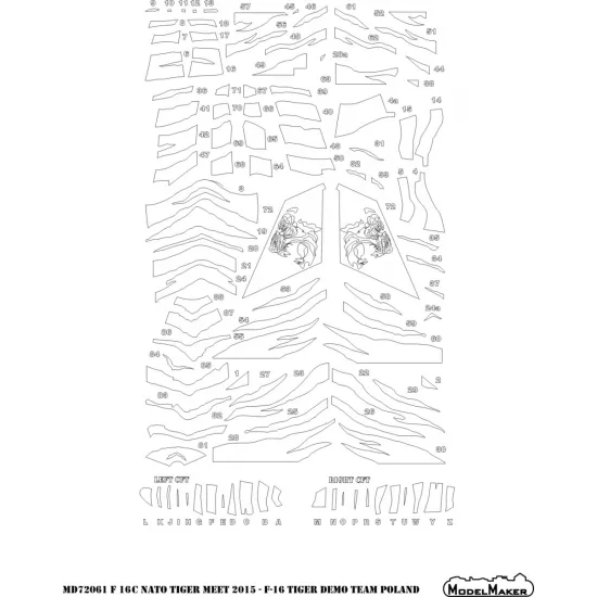 ModelMaker 1/72 MD72061 Polish F-16C NATO Tiger Meet 2015 Tiger Demo Team Mask
