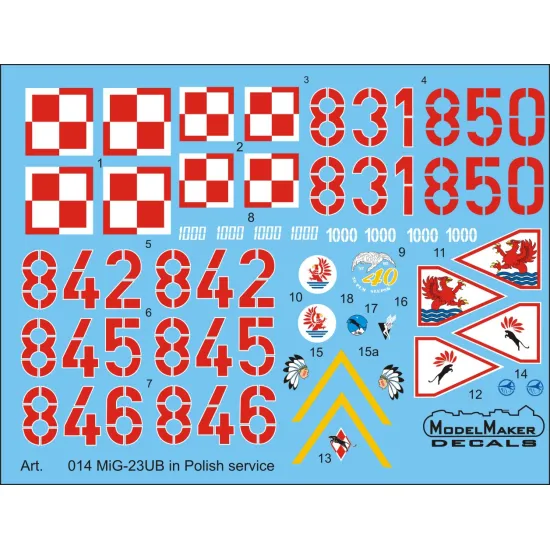 ModelMaker 1/72 MiG-23UB in Polish service Aircraft Decal