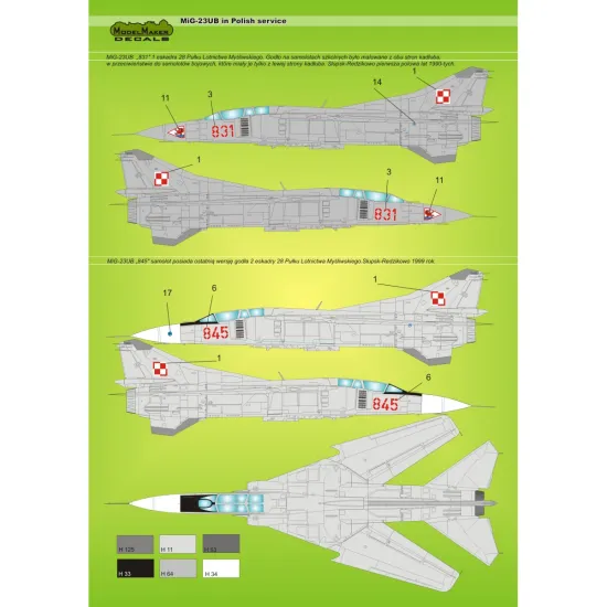 ModelMaker 1/72 MiG-23UB in Polish service Aircraft Decal