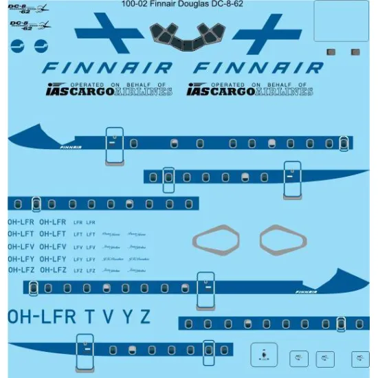 26Decals 100-02 1/100 Finnair McDonnell Douglas DC-8-62 Laser decal