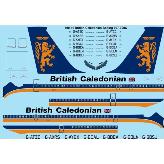 26Decals 100-11 1/100 British Caledonian Final Boeing 707-320C laser decal