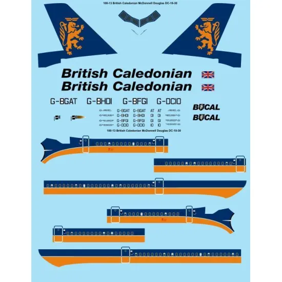 26Decals 100-13 1/100 British Caledonian McDonnell Douglas DC-10-30 laser decal