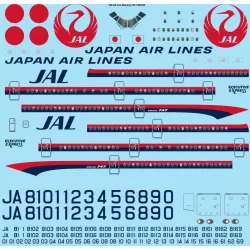 26Decals 100-56 1/100 Japan Air Lines Boeing 747-146/246 laser decal