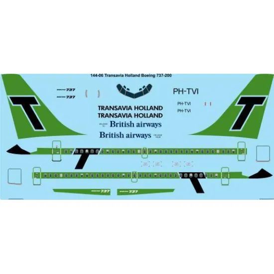 26Decals 144-06 1/144 Transavia Holland Boeing 737-200 laser decal