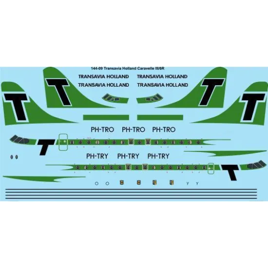 26Decals 144-09 1/144 Transavia Holland Caravelle 3 / 6R laser decal - for Airfix kit