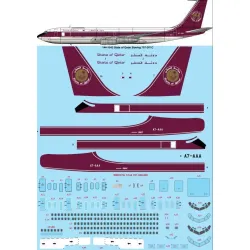 26Decals 144-1043 1/144 State of Qatar Boeing 707-3P1C laser decal with screen print details