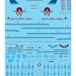 26Decals 144-1074 1/144 America West Airlines 757-200 laser decal with screen print details - for Zvezda kit