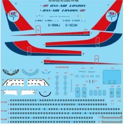 26Decals 144-1153 1/144 Dan-Air London 737-300 laser decal with screen print details