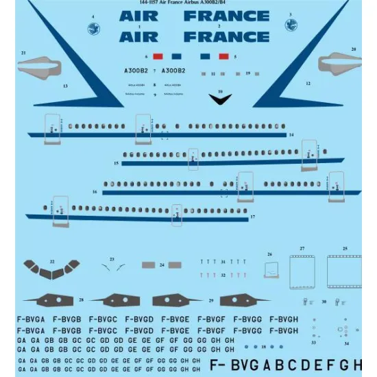 26Decals 144-1157 1/144 Air France Delivery Airbus A300B2/B4 laser decal