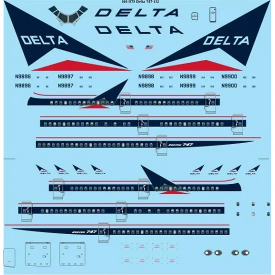 26Decals 144-1175 1/144 Delta 747-132 laser decal