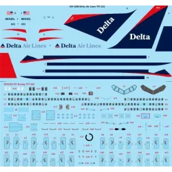 26Decals 144-1208 1/144 Delta Air Lines 757-232 laser decal with screen print details - for Zvezda kit