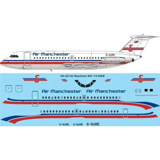 26Decals 144-1221 1/144 Air Manchester BAC 1-11-416EK laser decal