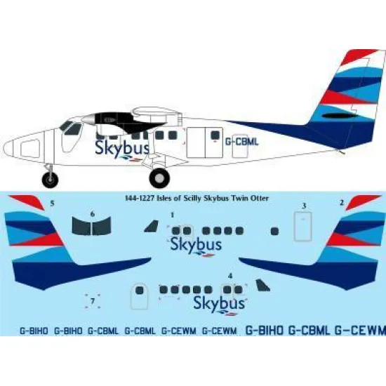 26Decals 144-1227 1/144 Isles of Scilly Skybus Twin Otter laser decal - for Mark 1 Models kit