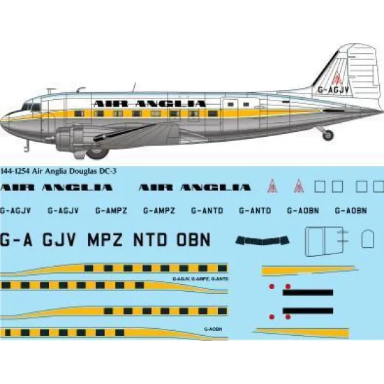 26Decals 144-1254 1/144 Air Anglia Douglas DC-3 laser decal