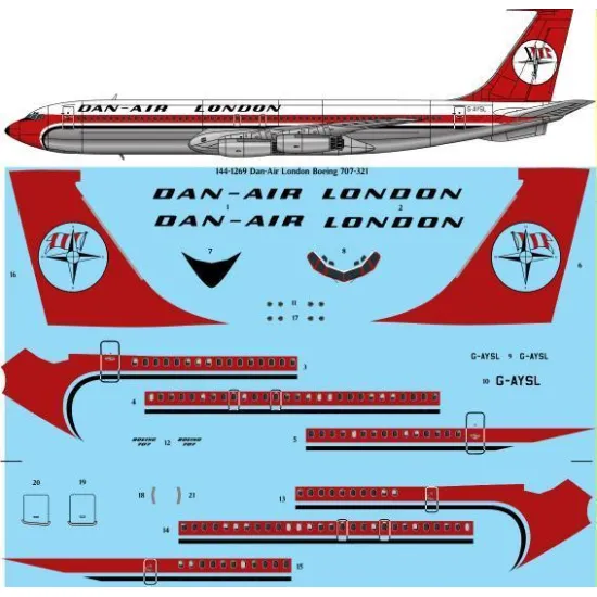 26Decals 144-1269 1/144 Dan-Air London Boeing 707-321 Laser decal