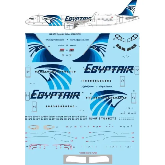 26Decals 144-1273 1/144 EgyptAir Airbus A321-251NX Neo laser decal - for Revell kit
