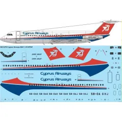 26Decals 144-1278 1/144 Cyprus Airways BAC 1-11-537FG Laser decal - for Mark 1 Models kit