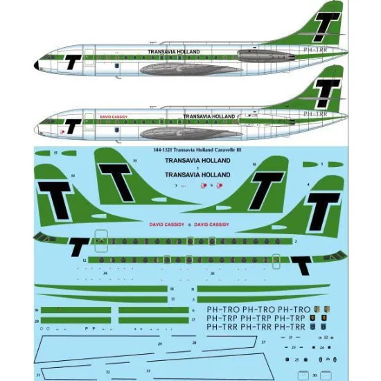26Decals 144-1321 1/144 Transavia Holland Caravelle III laser decal - for A-Model kit