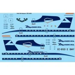 26Decals 144-144 1/144 Aviaco DC-8-63 Laser decal - for Minicraft kit