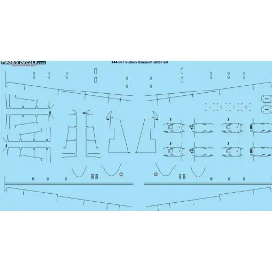 26Decals 144-367 1/144 Vickers Viscount detail sheet - laser decal
