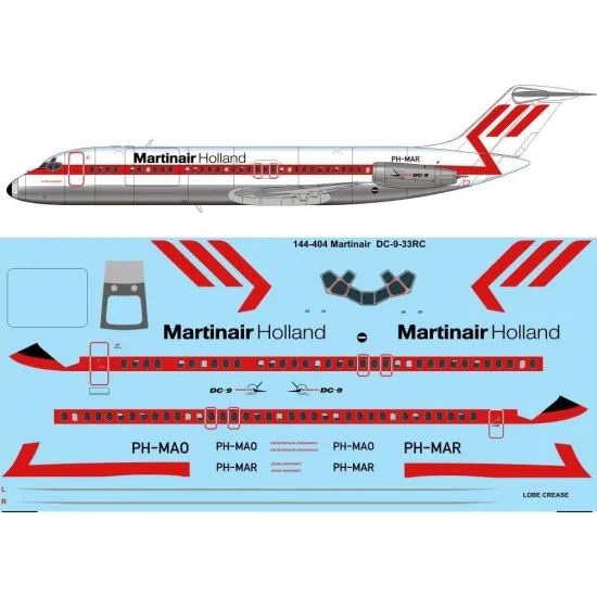 26Decals 144-404 1/144 Martinair Holland McDonnald Douglas DC-9-33RC laser decal