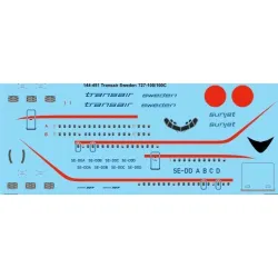 26Decals 144-451 1/144 Transair Sweden Boeing 727-100 laser decal