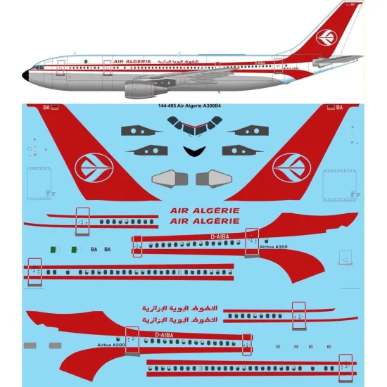 26Decals 144-495 1/144 Air Algerie Airbus A300B4 laser decal